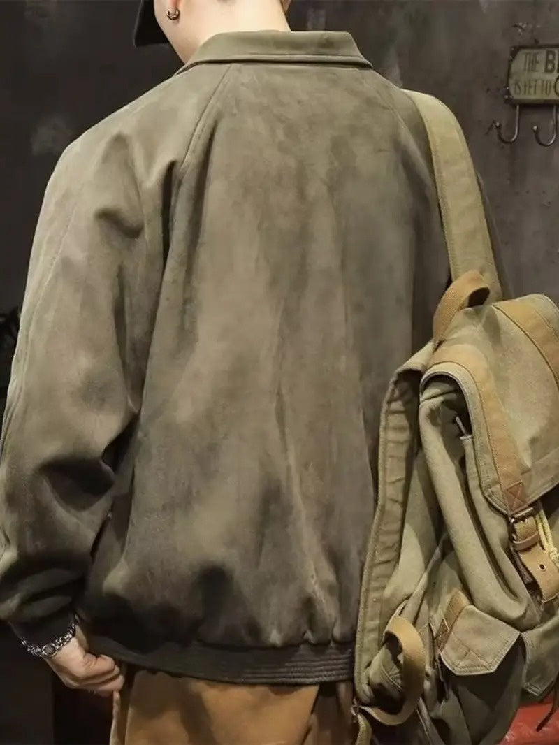 Men’s Snap-Button Jacket with Collar