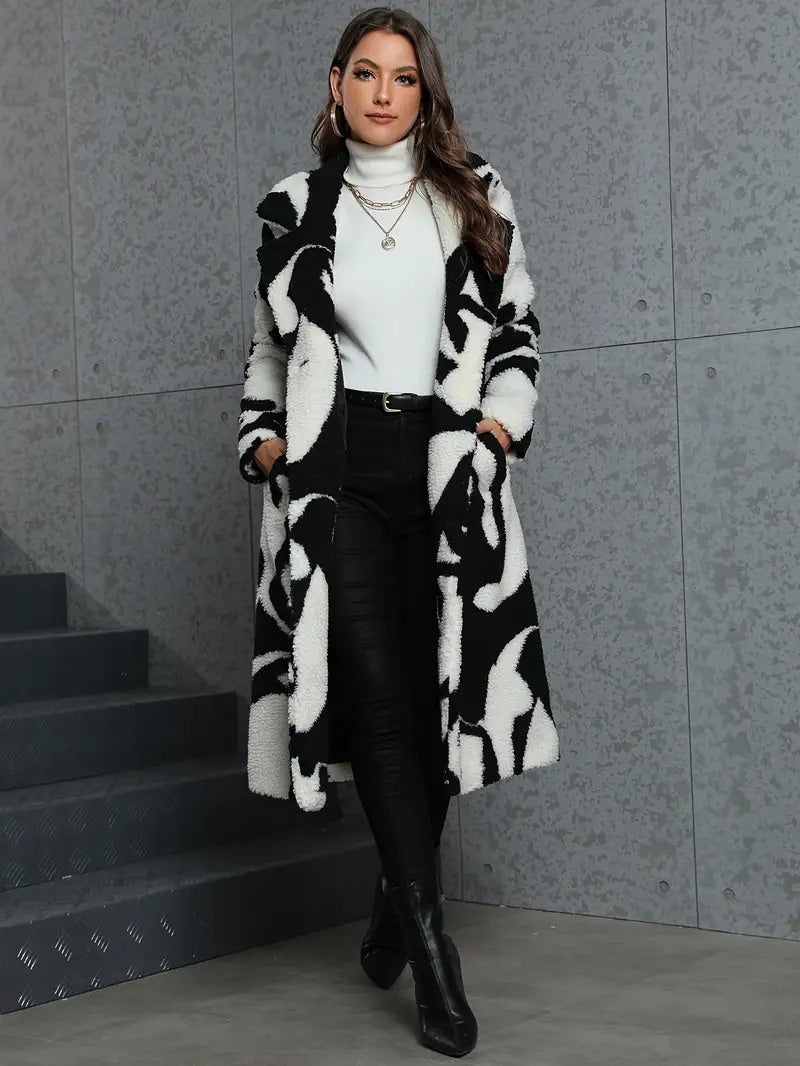 Women’s Coat with Abstract Pattern