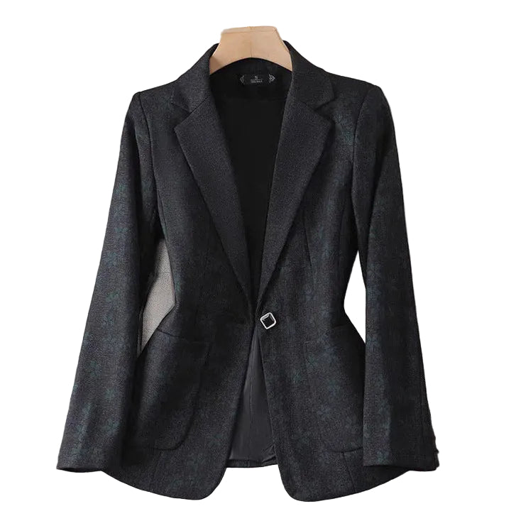 Women’s Single Button Blazer with Waist Seam
