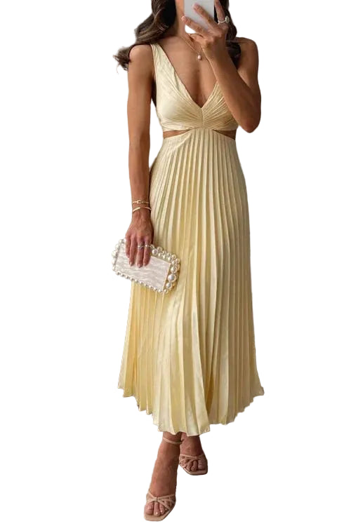 Women’s Sleeveless Maxi Dress with Side Cutouts