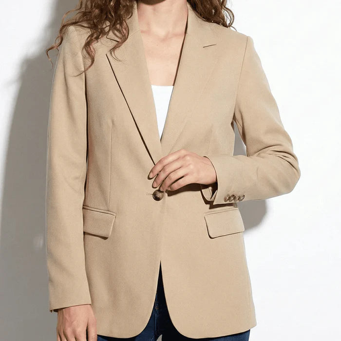Women’s Blazer with Single Button Closure and Notch Lapel
