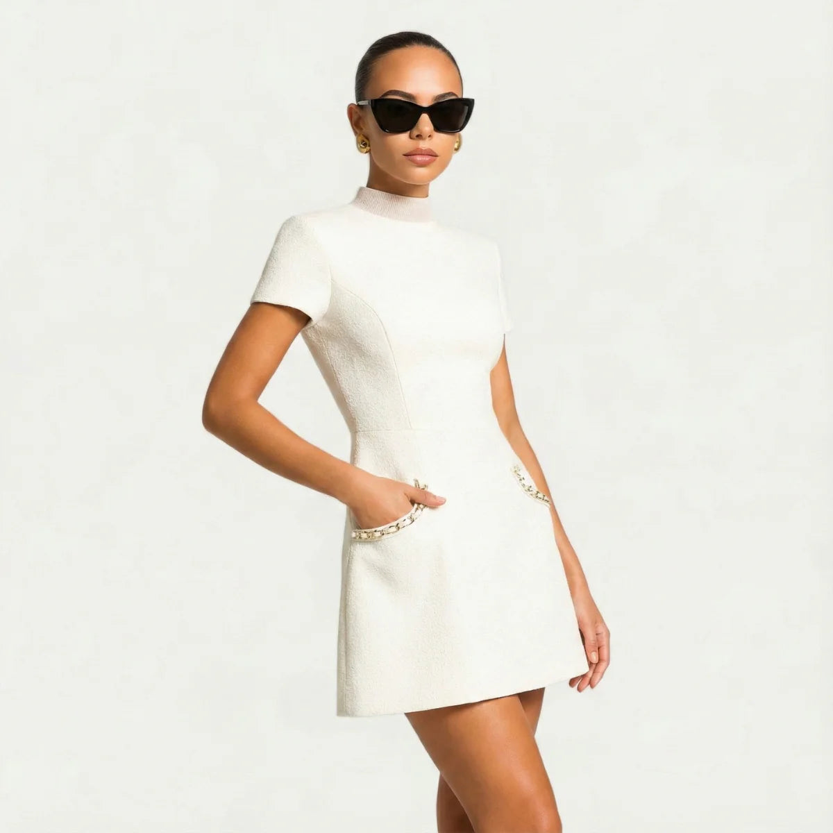 Women’s Short Sleeve Mini Dress with Pocket Detail