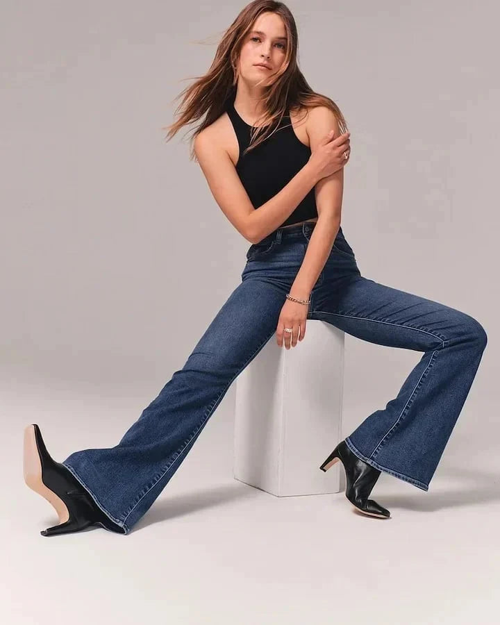 Women’s Straight Leg Denim Jeans with High Rise Fit