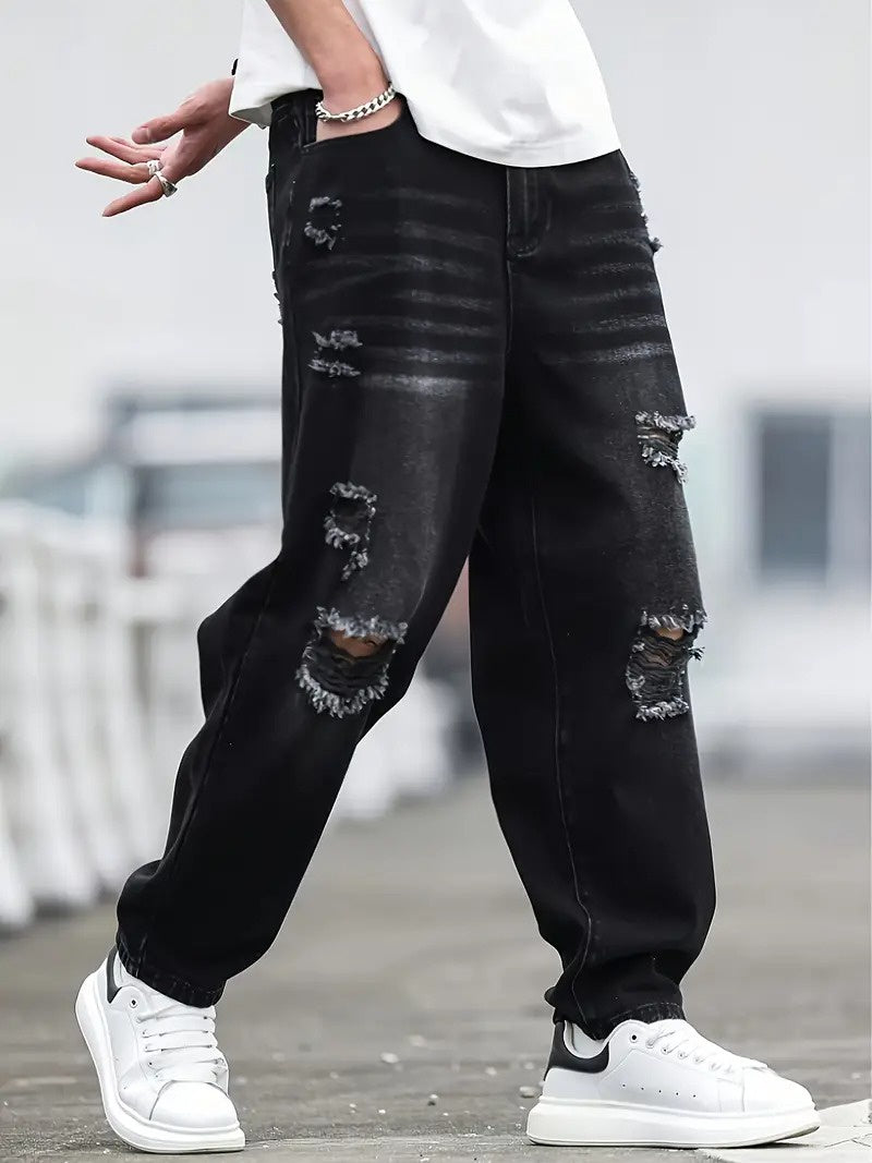 Men’s Baggy Pants with Rips