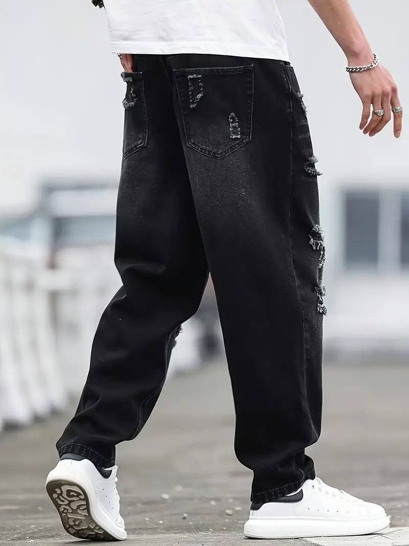 Men’s Baggy Pants with Rips