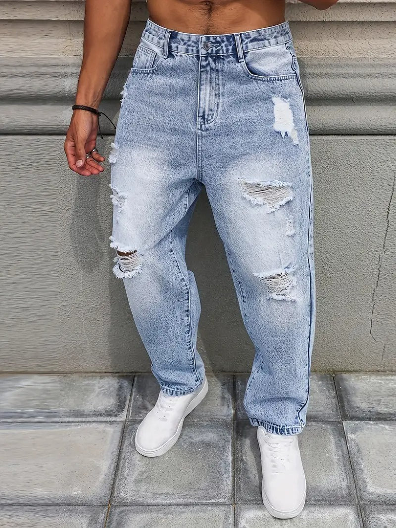 Men’s Baggy Pants with Rips