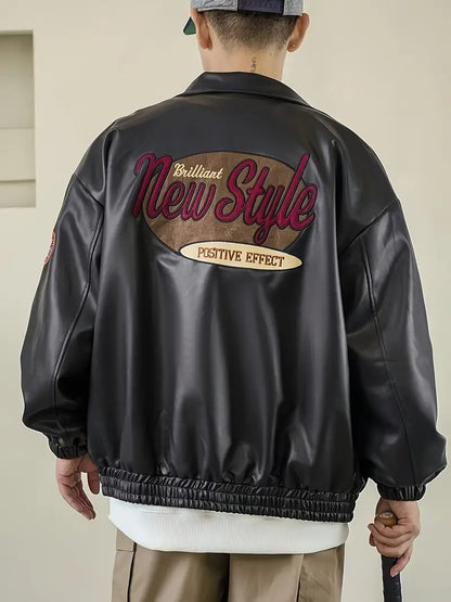 Men’s Collared Jacket with Patches