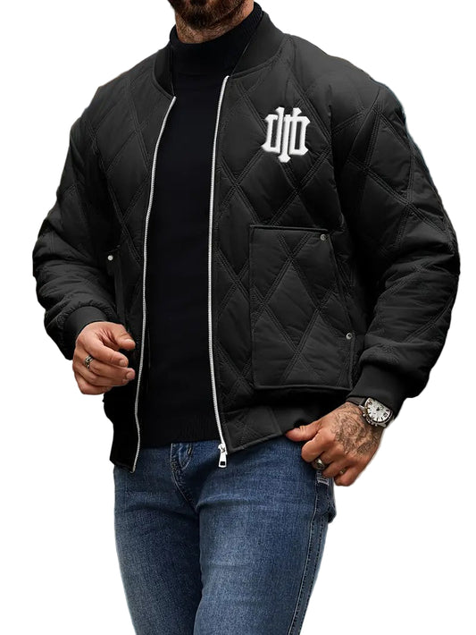 Men’s Quilted Jacket with Diamond Pattern