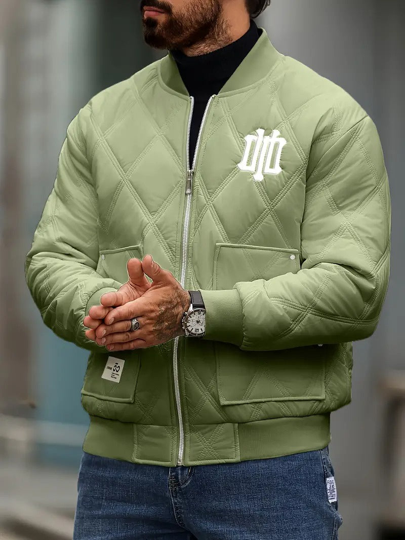 Men’s Quilted Jacket with Diamond Pattern