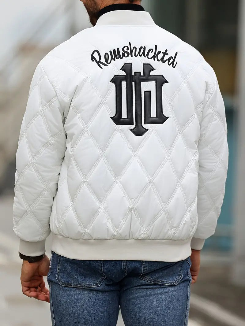 Men’s Quilted Jacket with Diamond Pattern