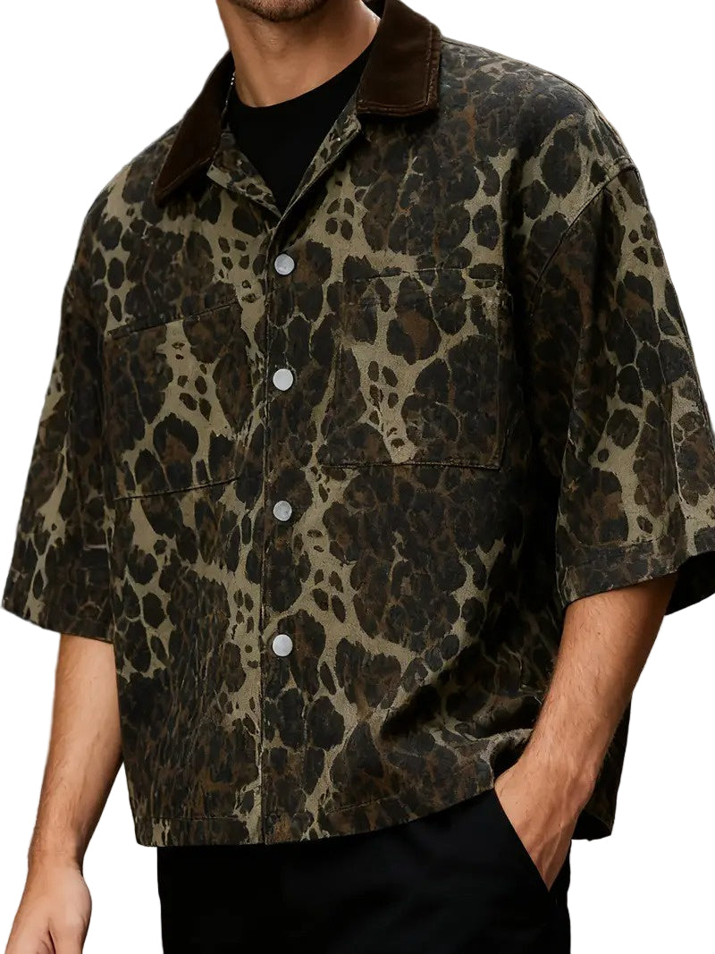 Men’s Short-Sleeve Shirt with Collar