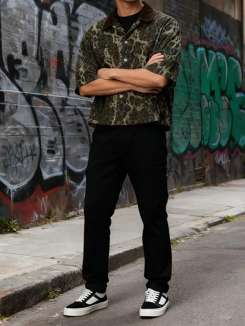 Men’s Short-Sleeve Shirt with Collar