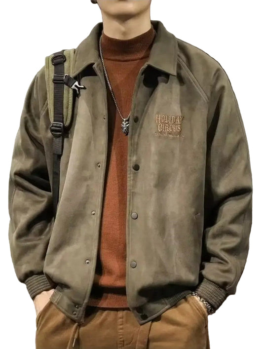 Men’s Snap-Button Jacket with Collar