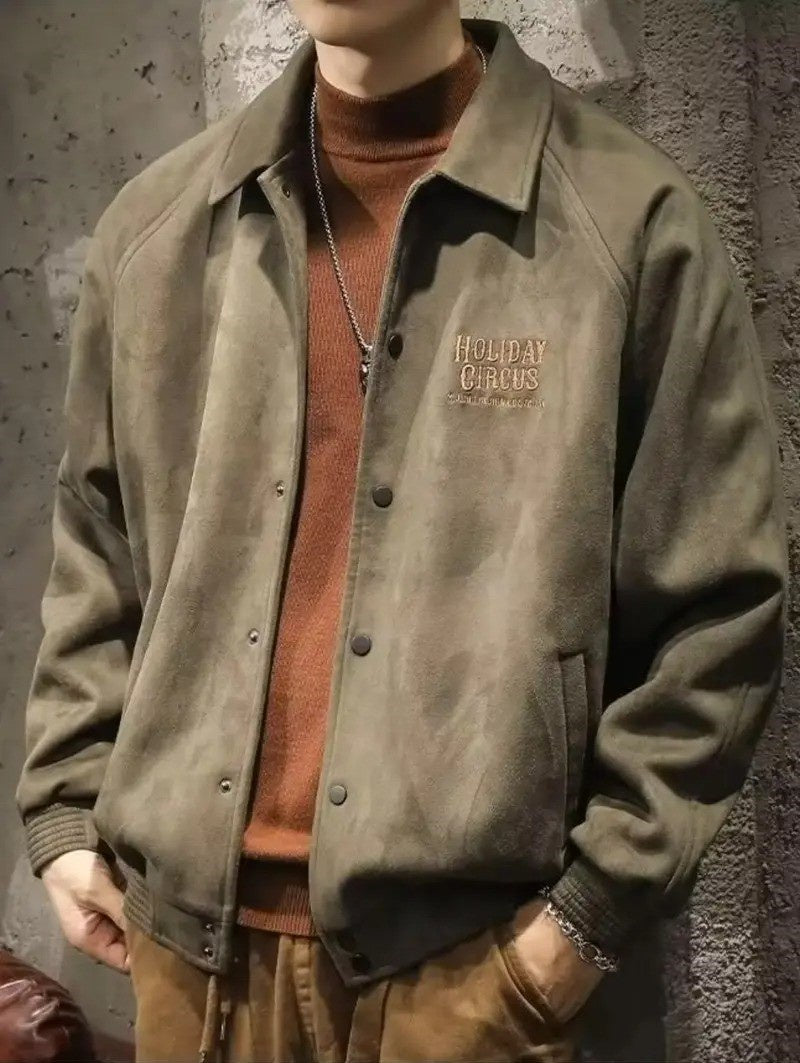 Men’s Snap-Button Jacket with Collar