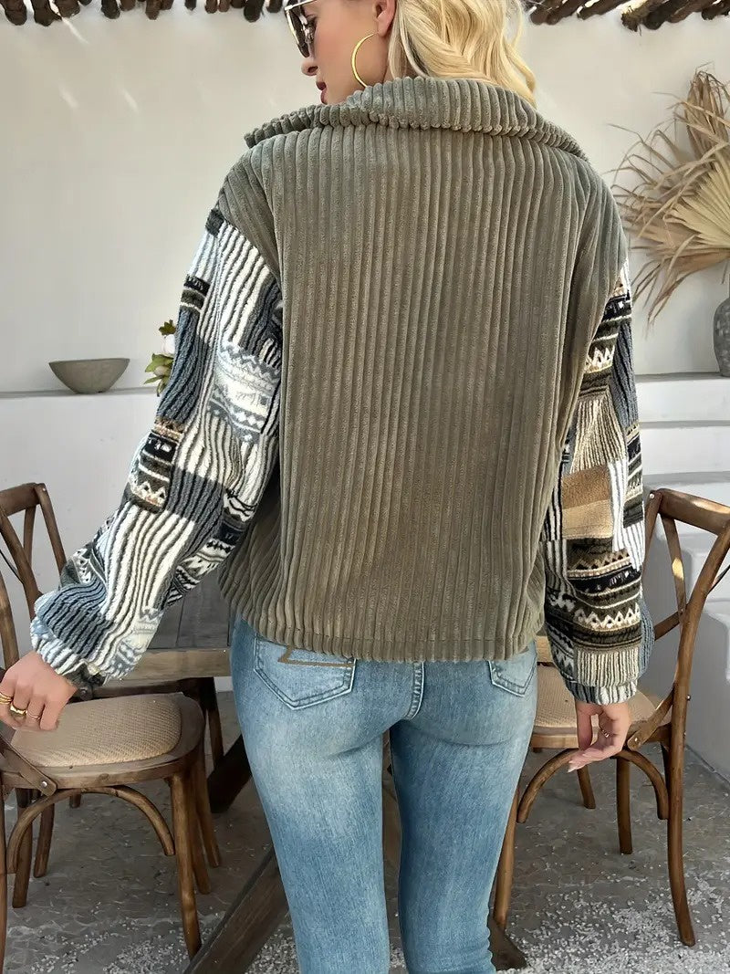 Women’s Buttoned Jacket with Chest Pocket