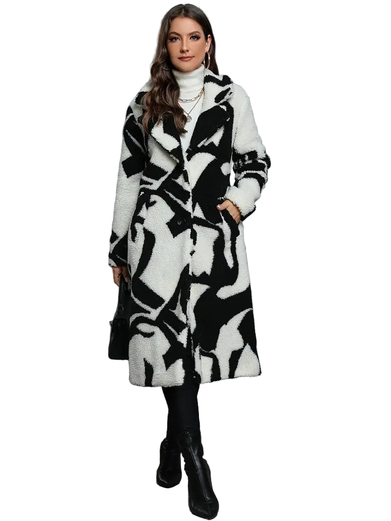 Women’s Coat with Abstract Pattern
