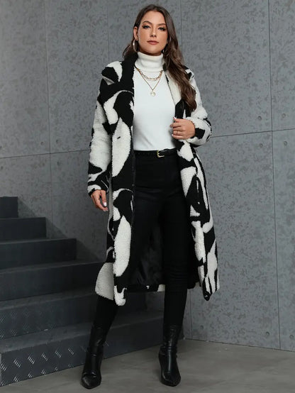 Women’s Coat with Abstract Pattern