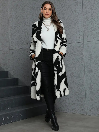 Women’s Coat with Abstract Pattern