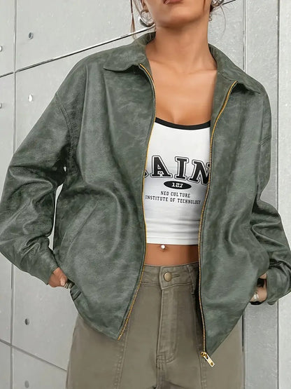 Women’s Zip-Up Jacket with Collar