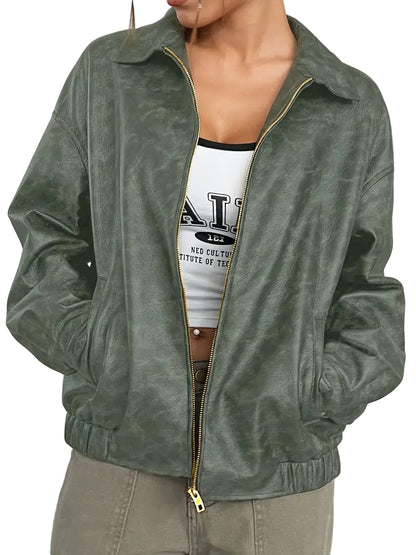 Women’s Zip-Up Jacket with Collar