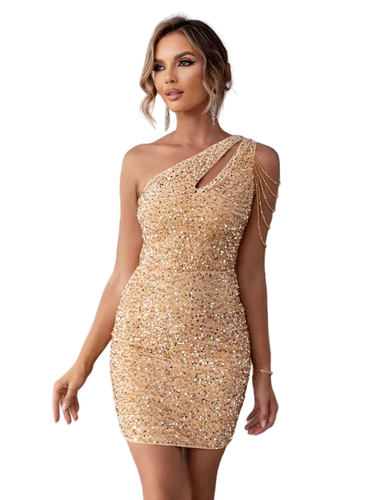 Women’s One Shoulder Slim Fit Dress