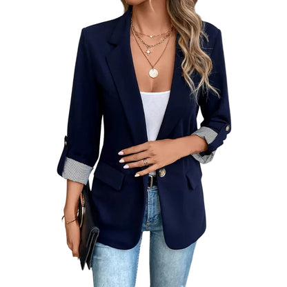Women’s Blazer with Long Sleeves and Lapel Collar