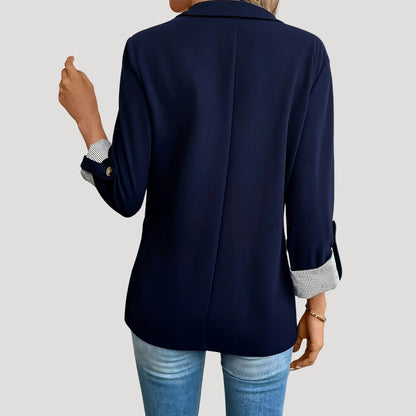Women’s Blazer with Long Sleeves and Lapel Collar