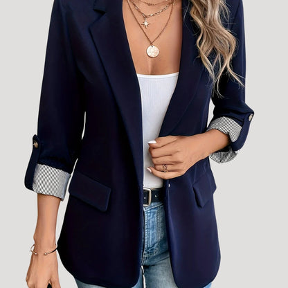 Women’s Blazer with Long Sleeves and Lapel Collar