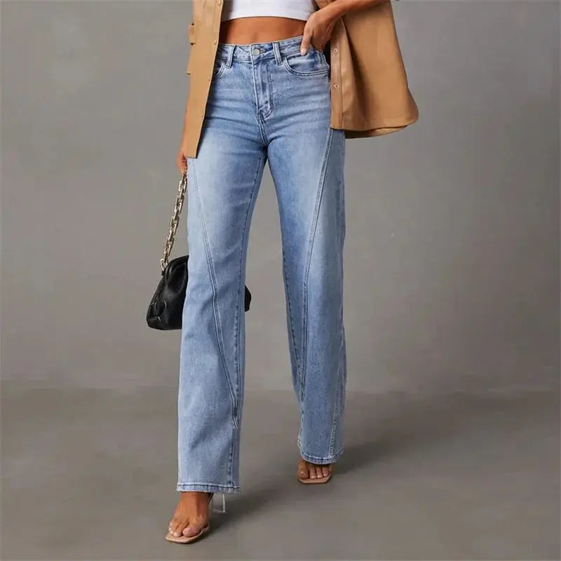 Women’s Denim Jeans with Straight Cut and Full Length