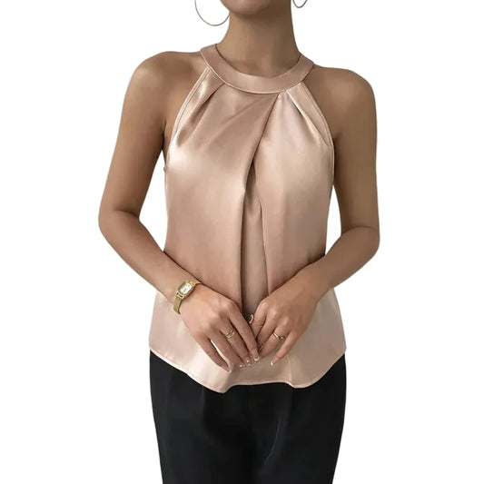 Women’s High Neck Top with Sleeveless Cut
