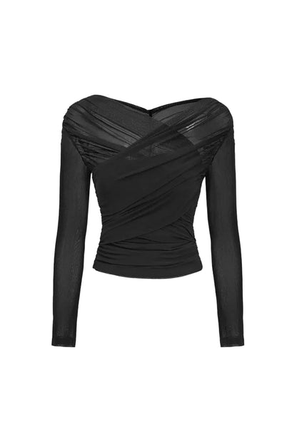 Women’s Long Sleeve Top with Off Shoulder Neckline