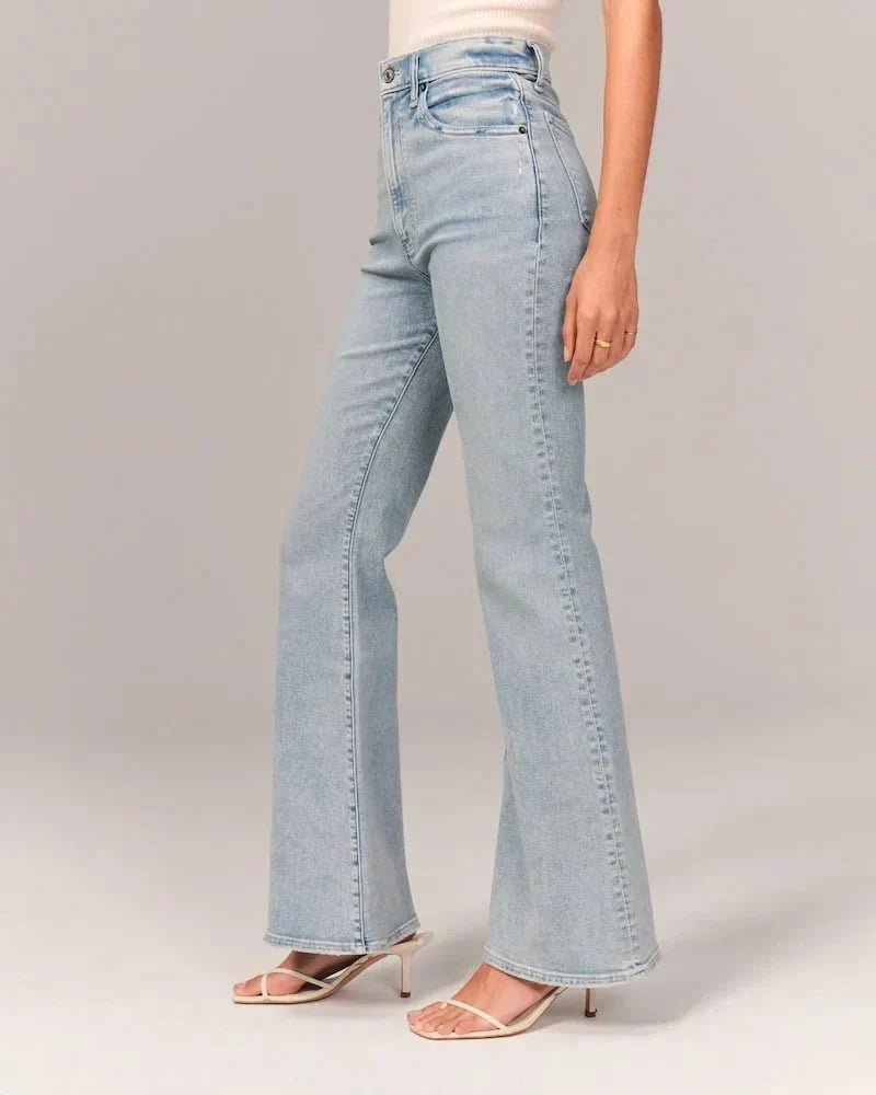 Women’s Straight Leg Denim Jeans with High Rise Fit
