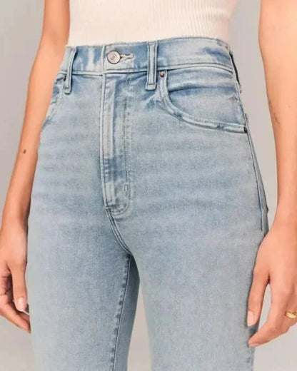 Women’s Straight Leg Denim Jeans with High Rise Fit