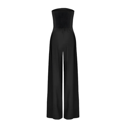 Women’s Strapless Full-Length Jumpsuit with Wide-Leg Silhouette