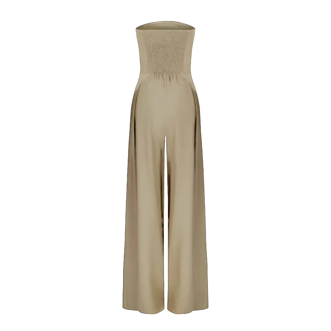 Women’s Strapless Full-Length Jumpsuit with Wide-Leg Silhouette