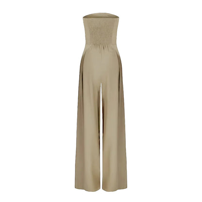 Women’s Strapless Full-Length Jumpsuit with Wide-Leg Silhouette